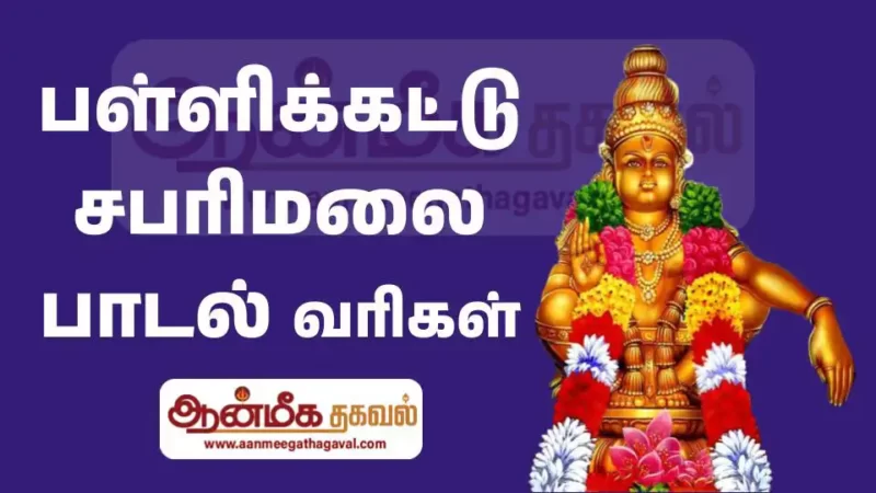 Pallikattu sabarimalaikku lyrics in Tamil | பள்ளிக்கட்டு சபரிமலை பாடல் வரிகள்